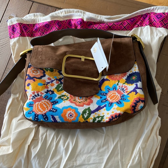 Tory Burch Sawyer Needlepoint Shoulder Bag - Picture 4 of 8